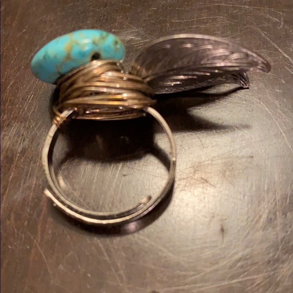 Adjustable boho turquoise ring by Robyn Rhodes - Picture 4 of 4